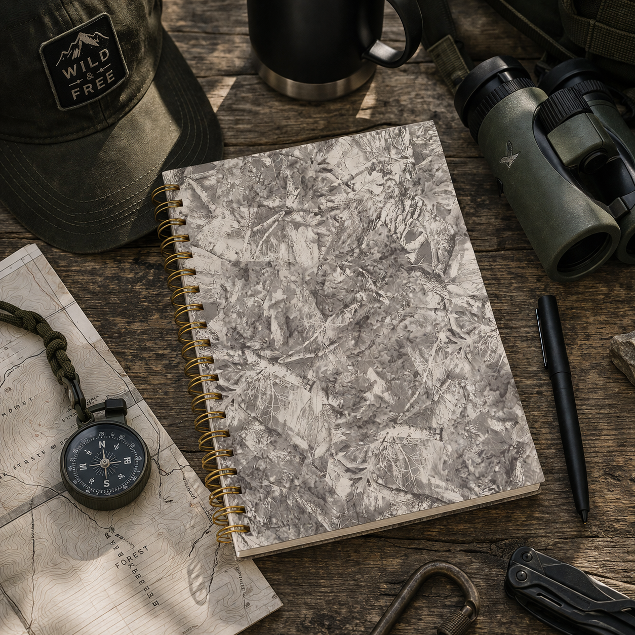Camo Print Hardcover Spiral Notebook