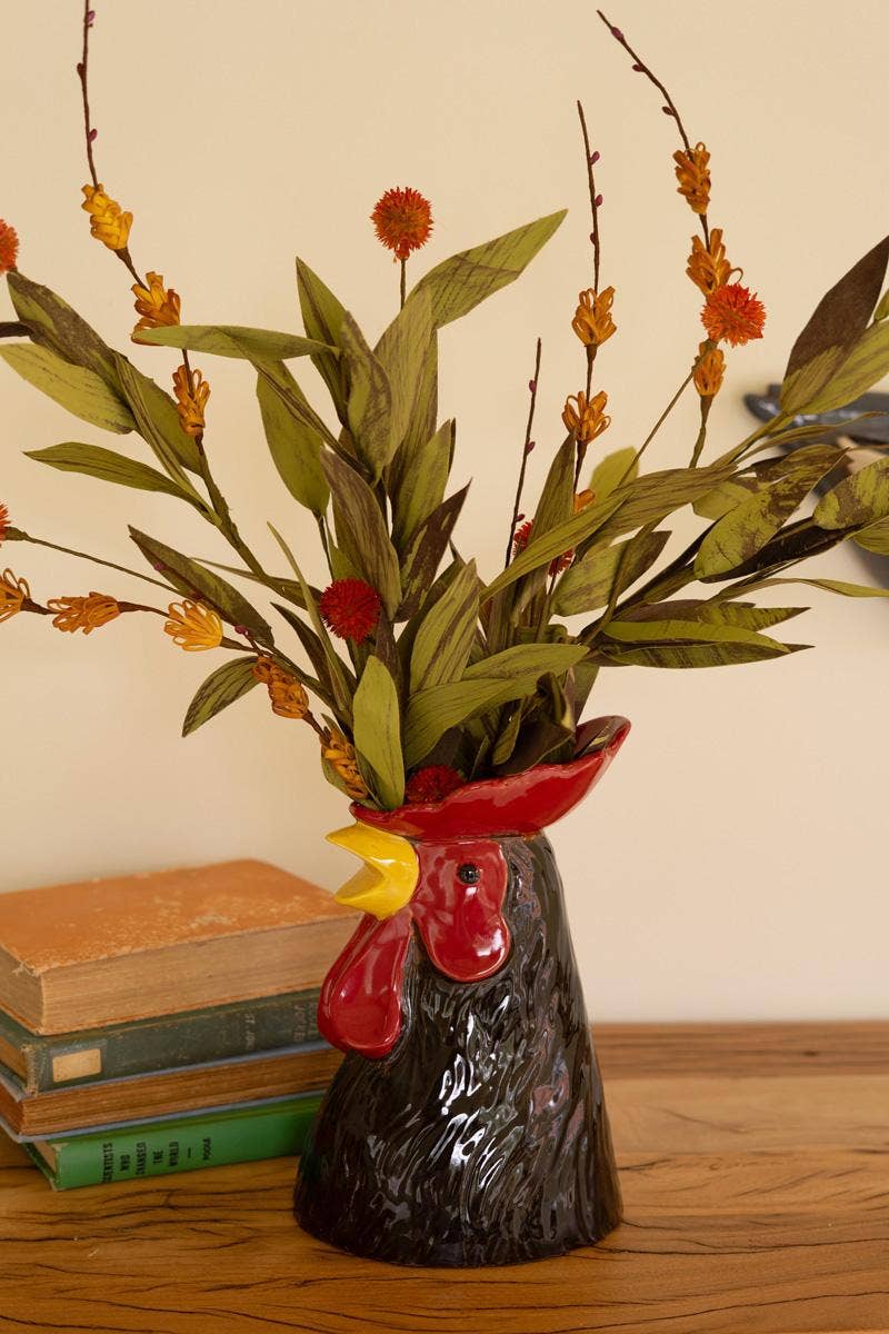 ROOSTER HEAD VASE