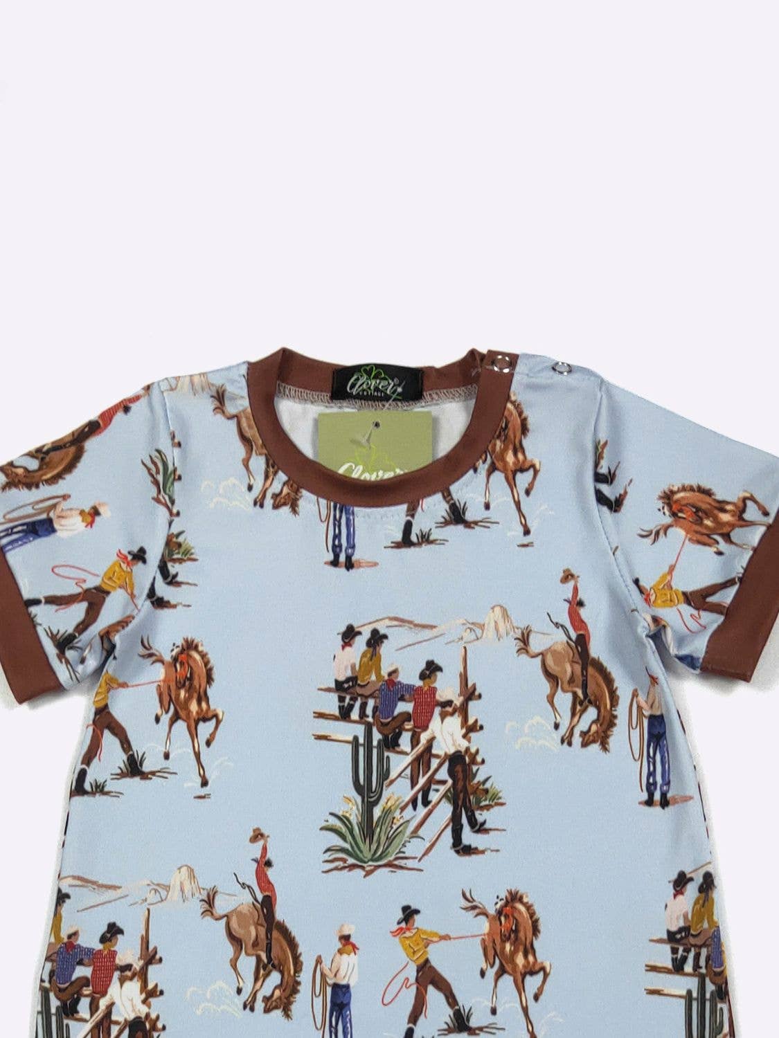 Blue Dude Ranch Boy Romper