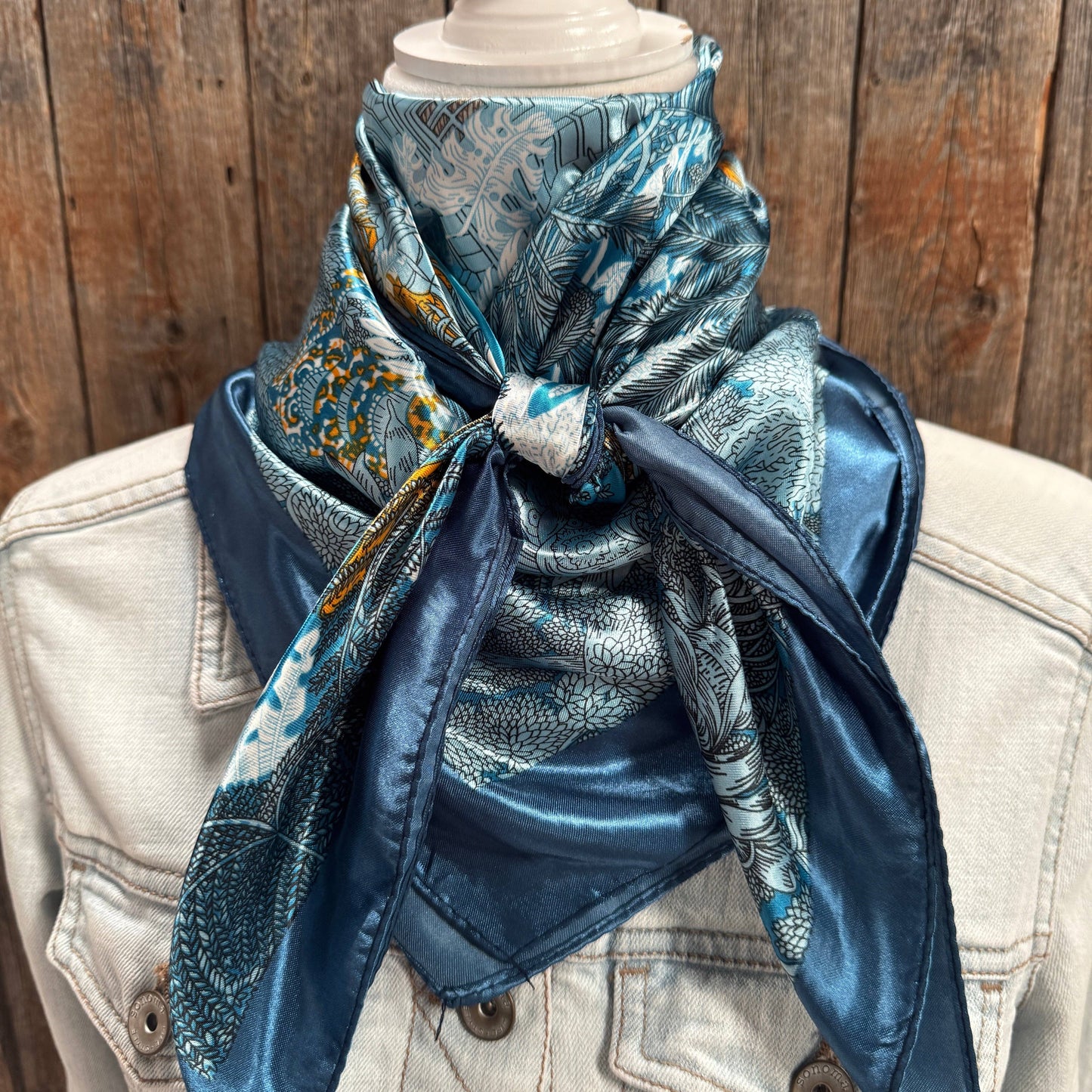 Blue Leaf Wild Rag / Scarf