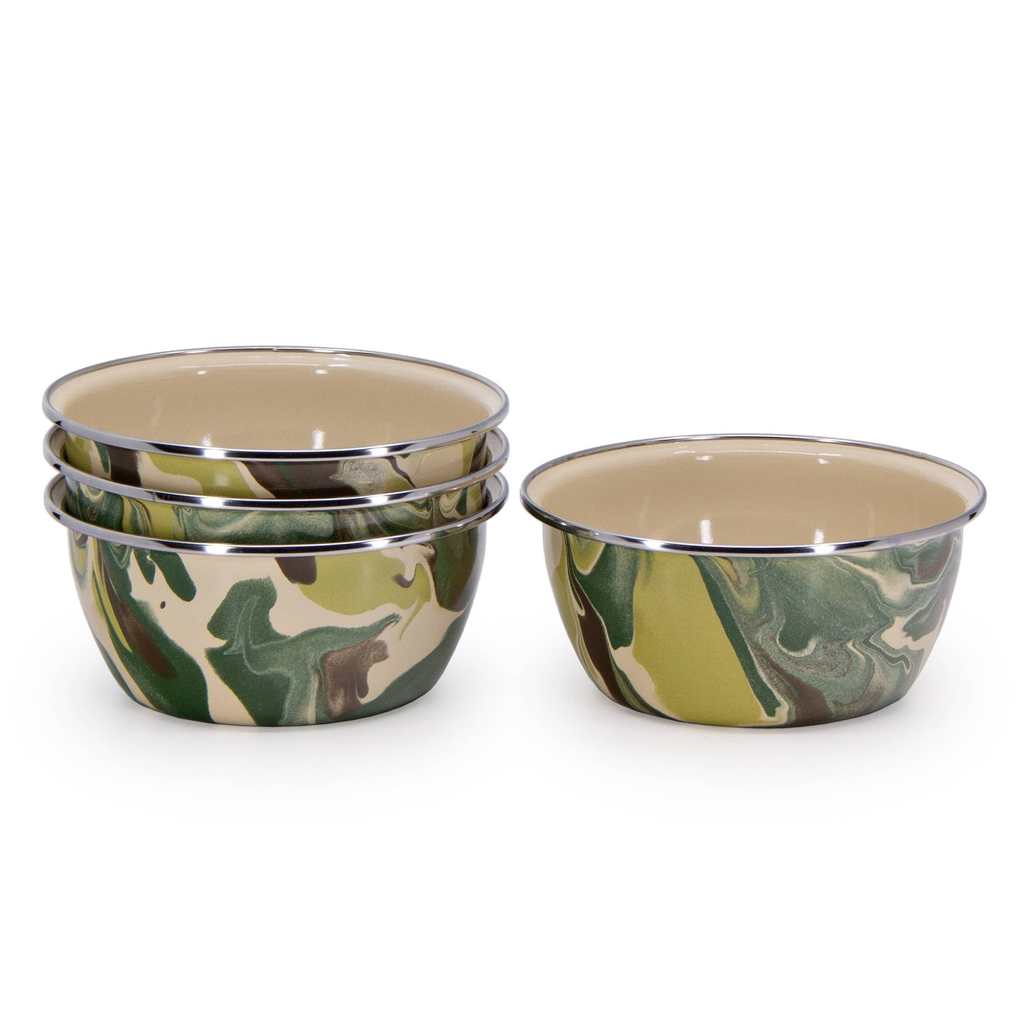 Golden Rabbit Enamelware Camouflage Salad Bowls