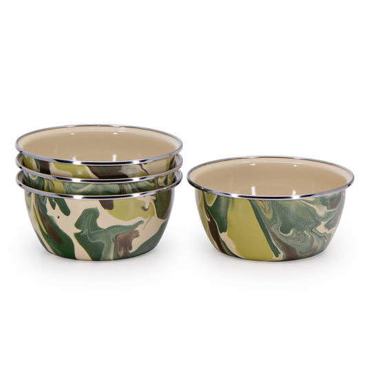 Golden Rabbit Enamelware Camouflage Salad Bowls