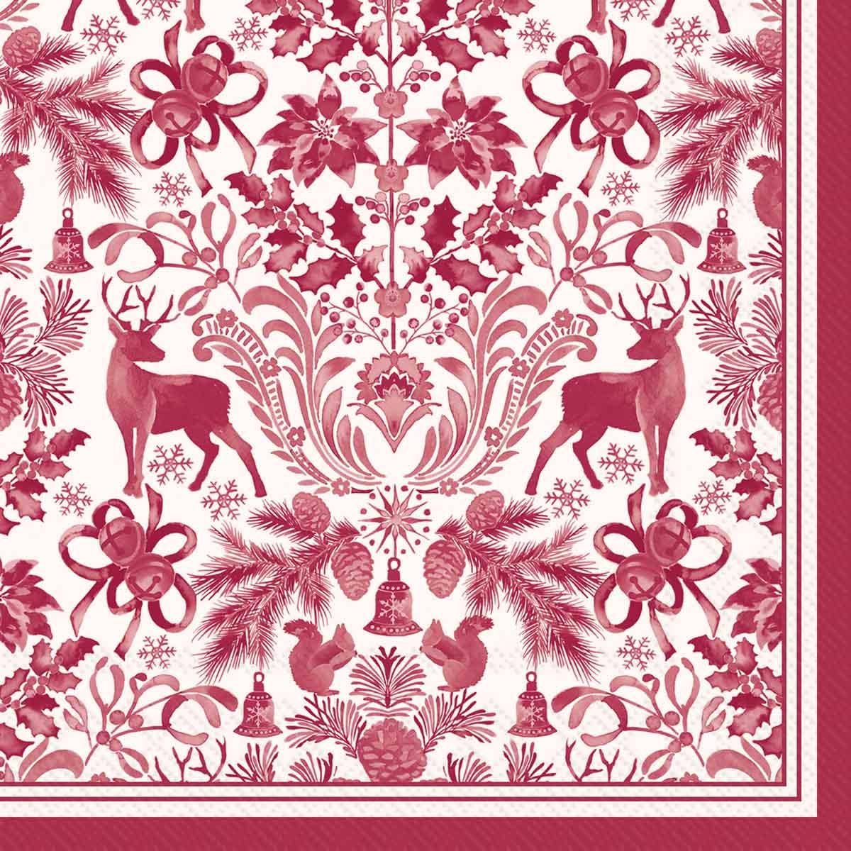 Brimsley Red Christmas Cocktail Napkins