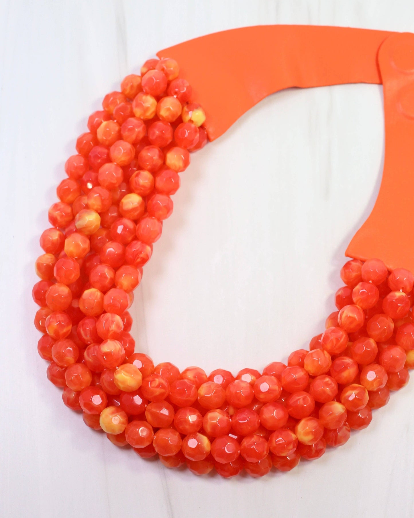 Cadence Multi Layered Beaded Necklace Orange