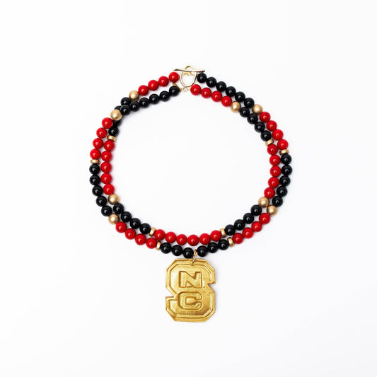 Hidden TruthBlack and Red Jade Double Strand with NC Medallion