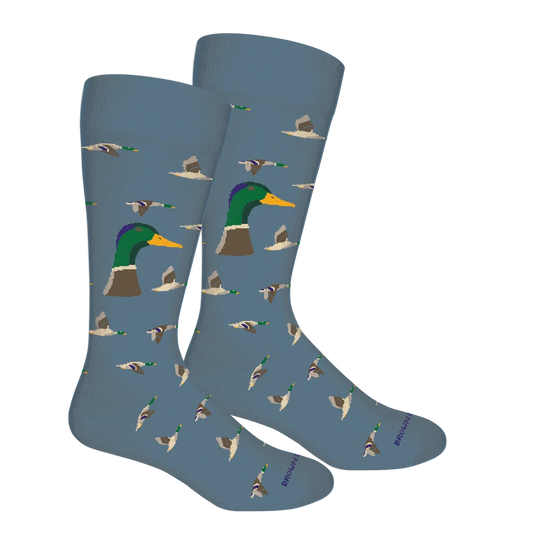Mallard Head Bluestone Brown Dog Socks