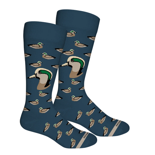 Wigeon Head Majolica Blue Brown Dog Socks