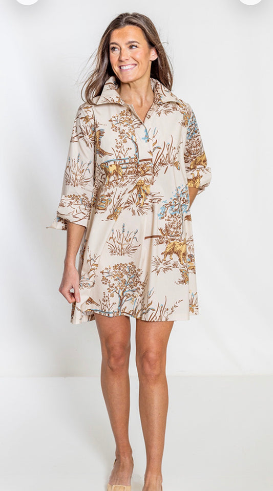 House of MBR Maple Field & Feather Ruthie Shirt Dress Short