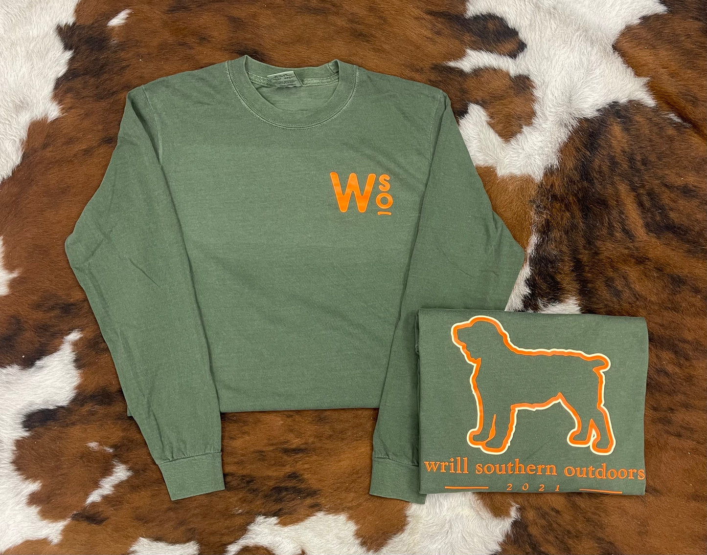 WSO Orange/Tan Dog Adult Hemp Longsleeve Comfort Color Tee