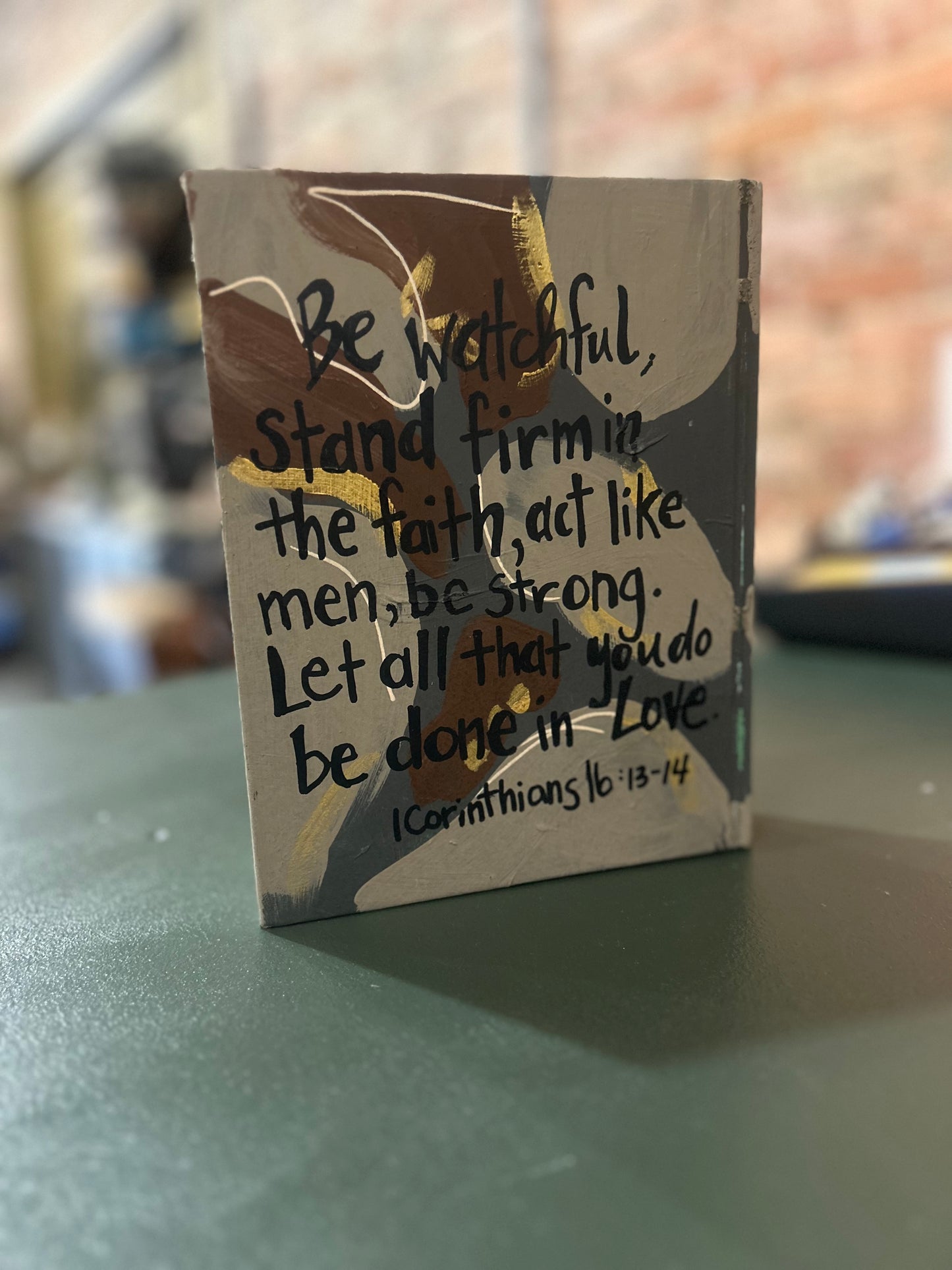 Camo Hand Painted Bible #1