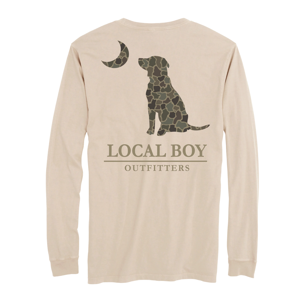 Local Boy Youth Brush Camo Dog & Moon LS Tee