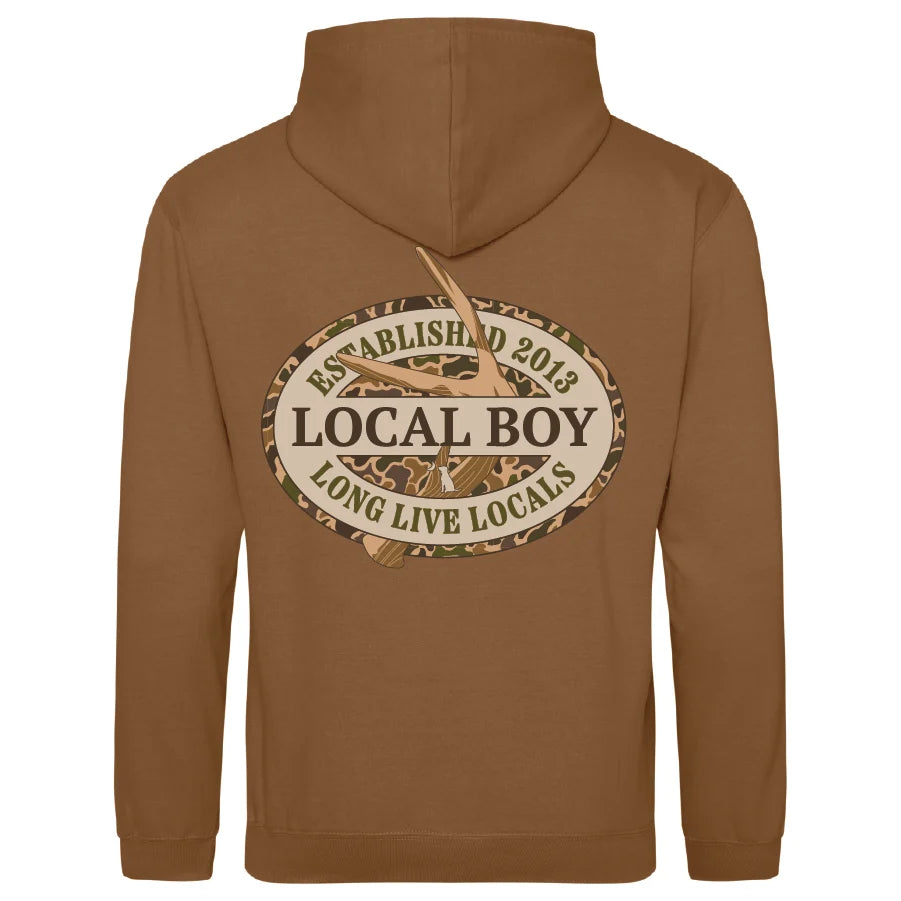 Local Boy Youth Brushwood Hoodie-Old school antler oval