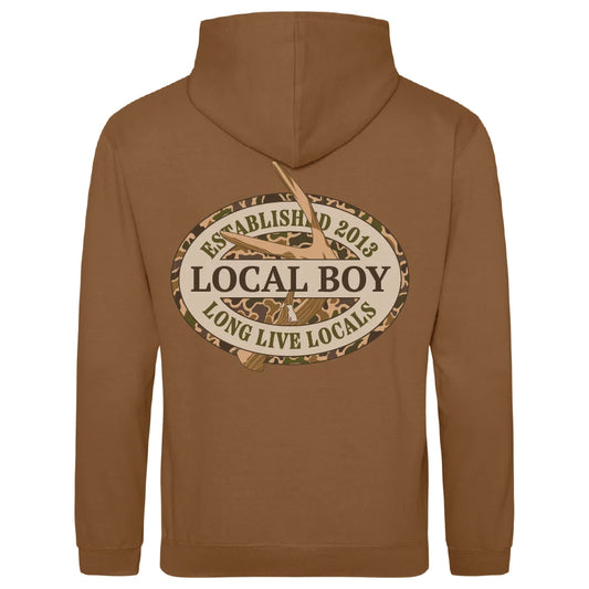 Local Boy Youth Brushwood Hoodie-Old school antler oval