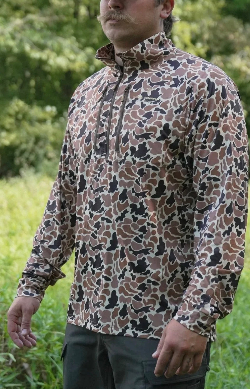 Dirty’s Cinnamon Teal Series – M3 Quarter Zip~ Traditional Brown Camo