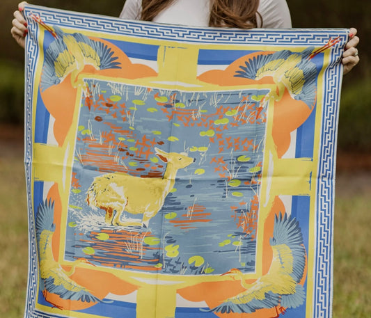 Austin Williams 
Melon Lily Pad Doe - Double-Sided Silk Scarf 25x25