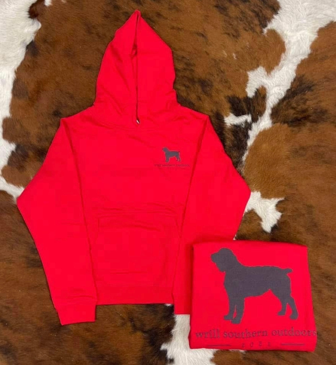WSO Red w/Gray Dog Hoodie-YOUTH