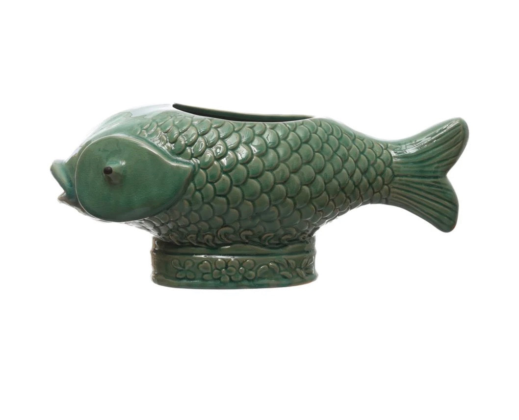 Large Stoneware Fish Planter