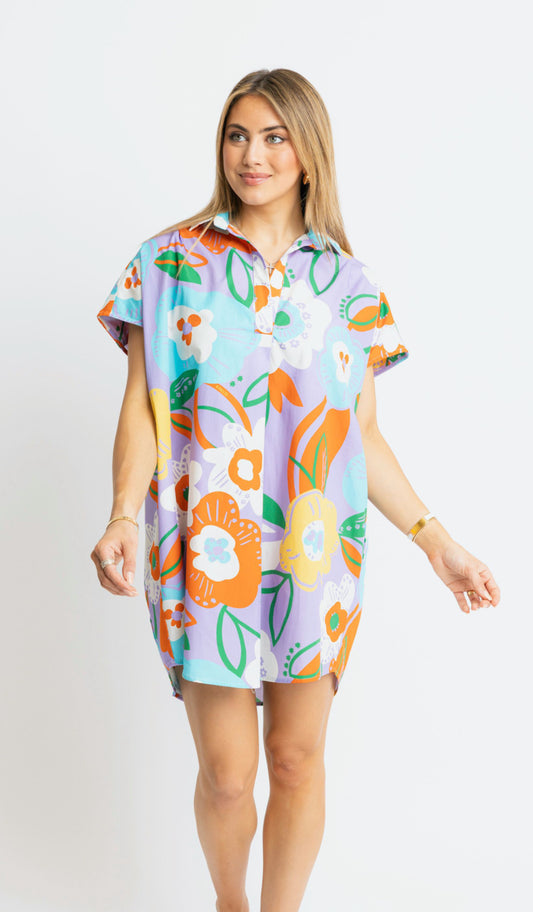 Karlie Floral Purple Dress