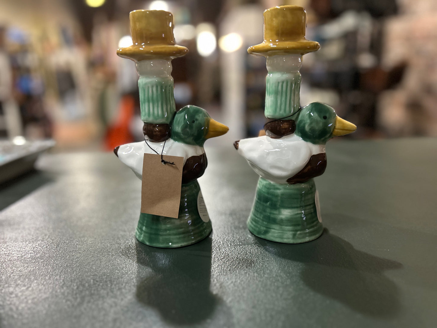 Stoneware Duck Shaped Taper Holder