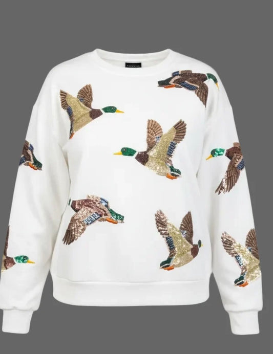 AMERICAN FLYAWAY WATERFOWL Glam Mallard Crewneck