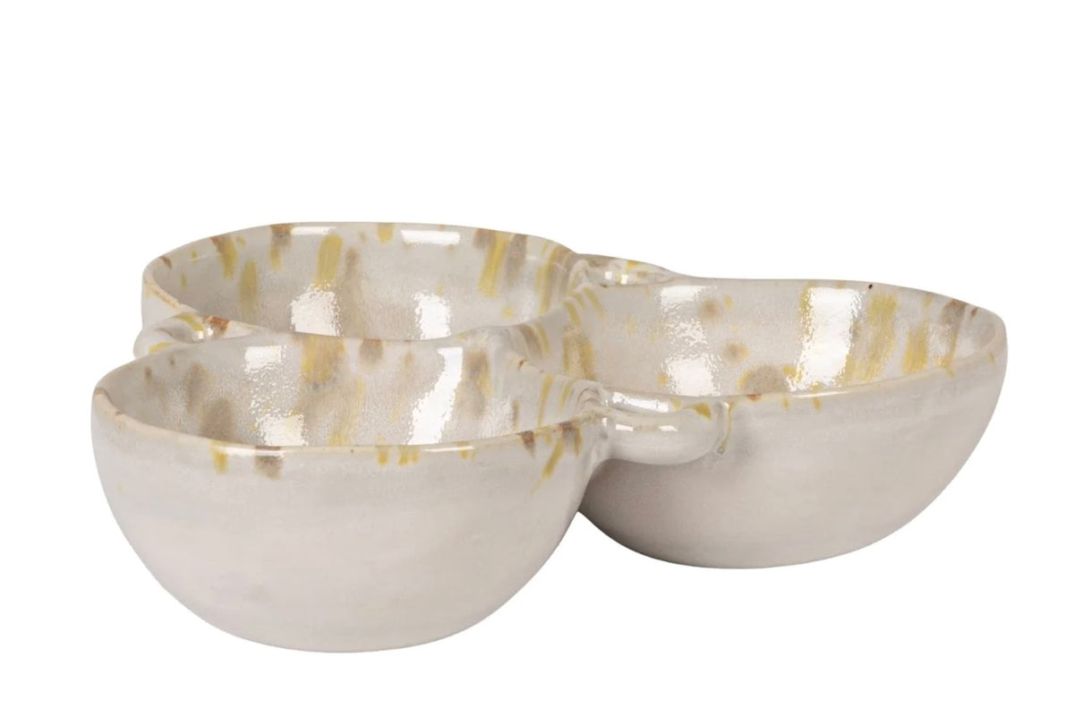 Stoneware Multi Bowl w/ 3 Sections