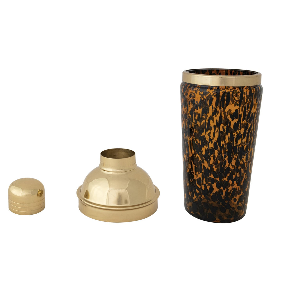 TortoiseConfetti Glass Cocktail Shaker w/ Stainless Steel Top 20oz