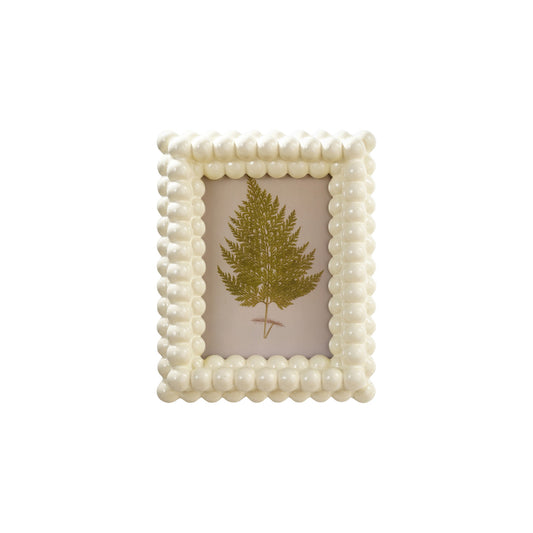 Cream Resin & Glass Ball Photo Frame