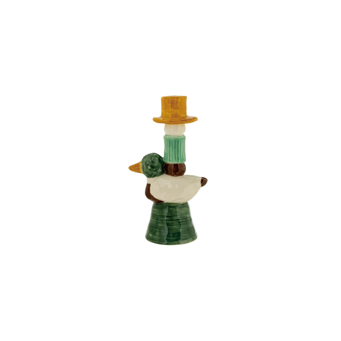 Stoneware Duck Shaped Taper Holder