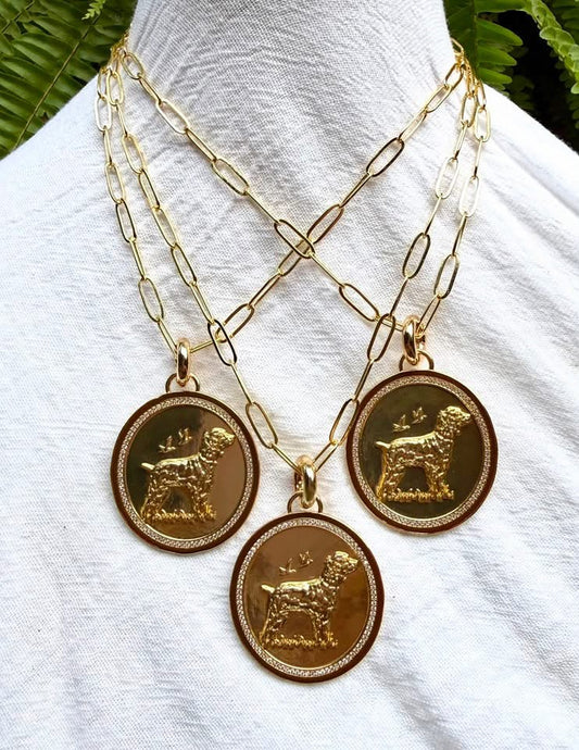 WRILL SOUTHERN OUTDOORS Signature Charm w/ gold plate paper clip chain by MCS