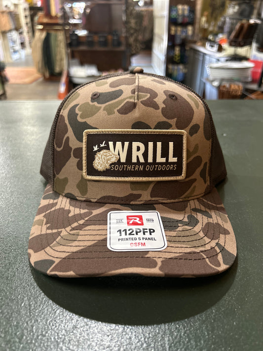 Wrill Sewn On Patch Hat-Bark Camo