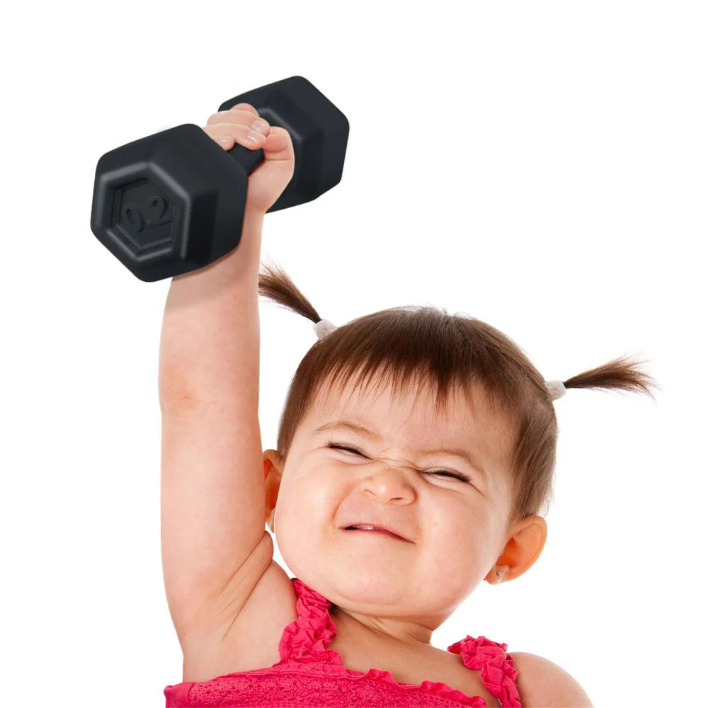 Fred. Buff baby rattle