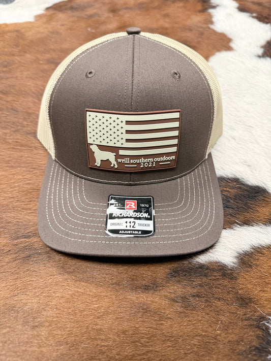 WSO Brown/Khaki Rubber Patch Hat
