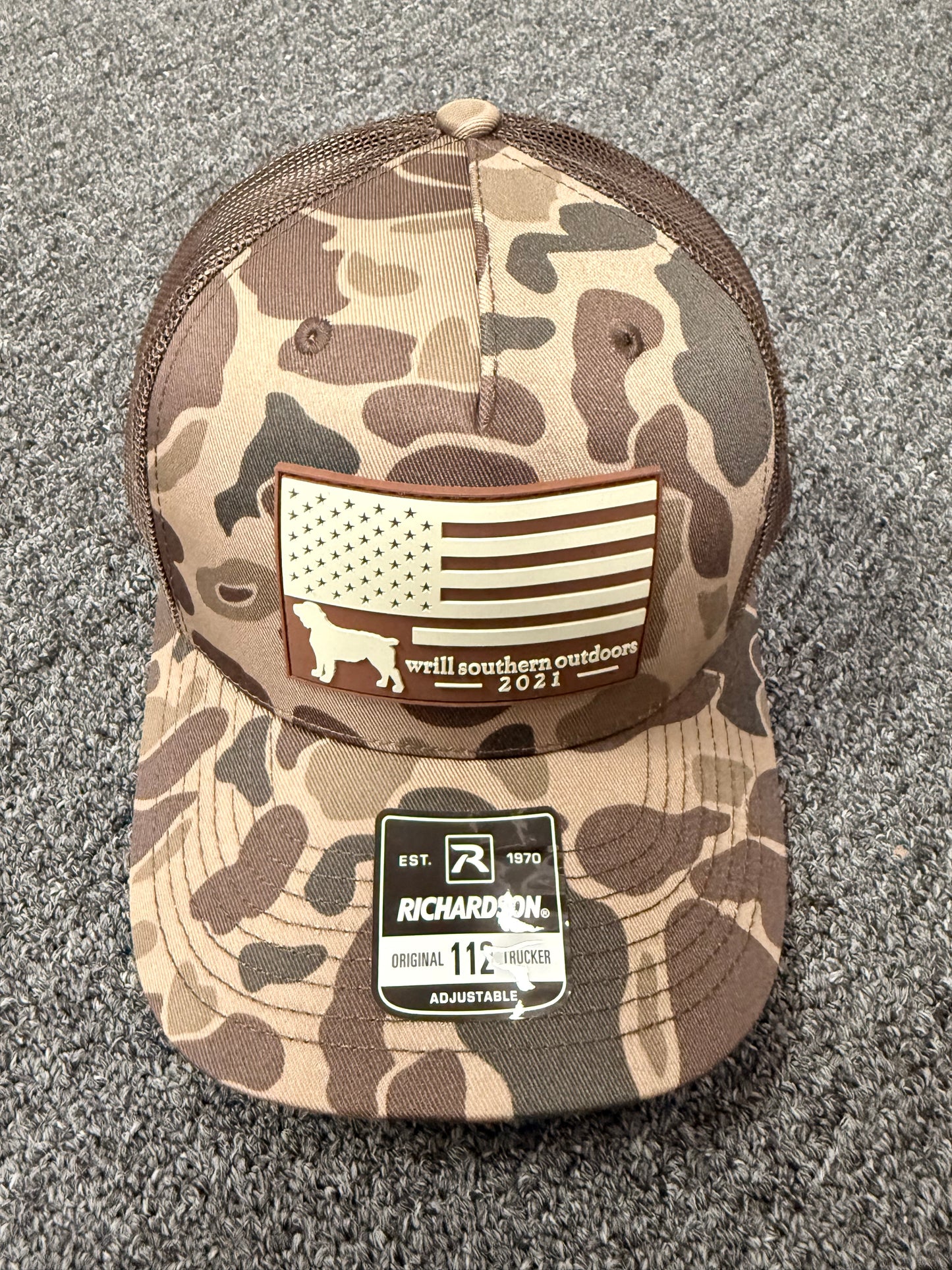 WSO Brown Camo Rubber Patch Rope Hat