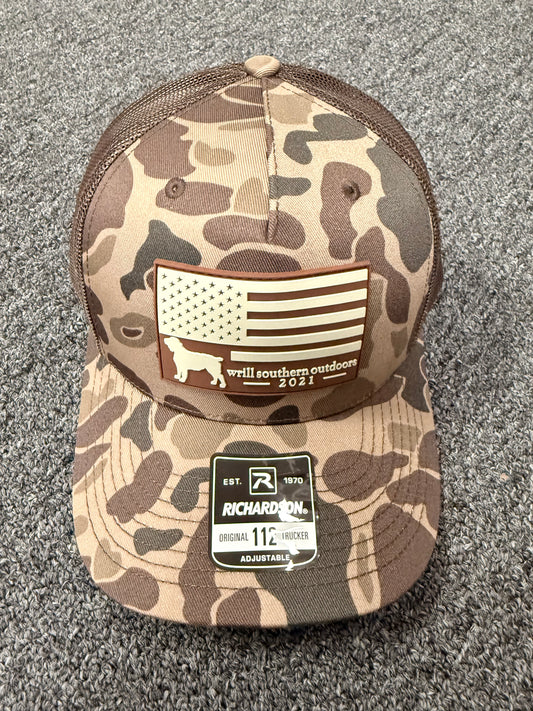 WSO Brown Camo Rubber Patch Rope Hat