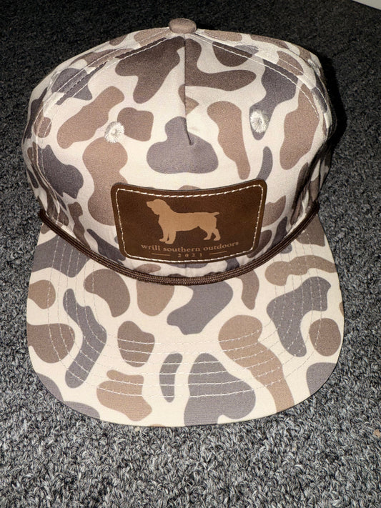 WSO Camo Leather Patch Hat