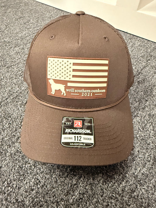 WSO Brown Rubber Patch Rope Hat