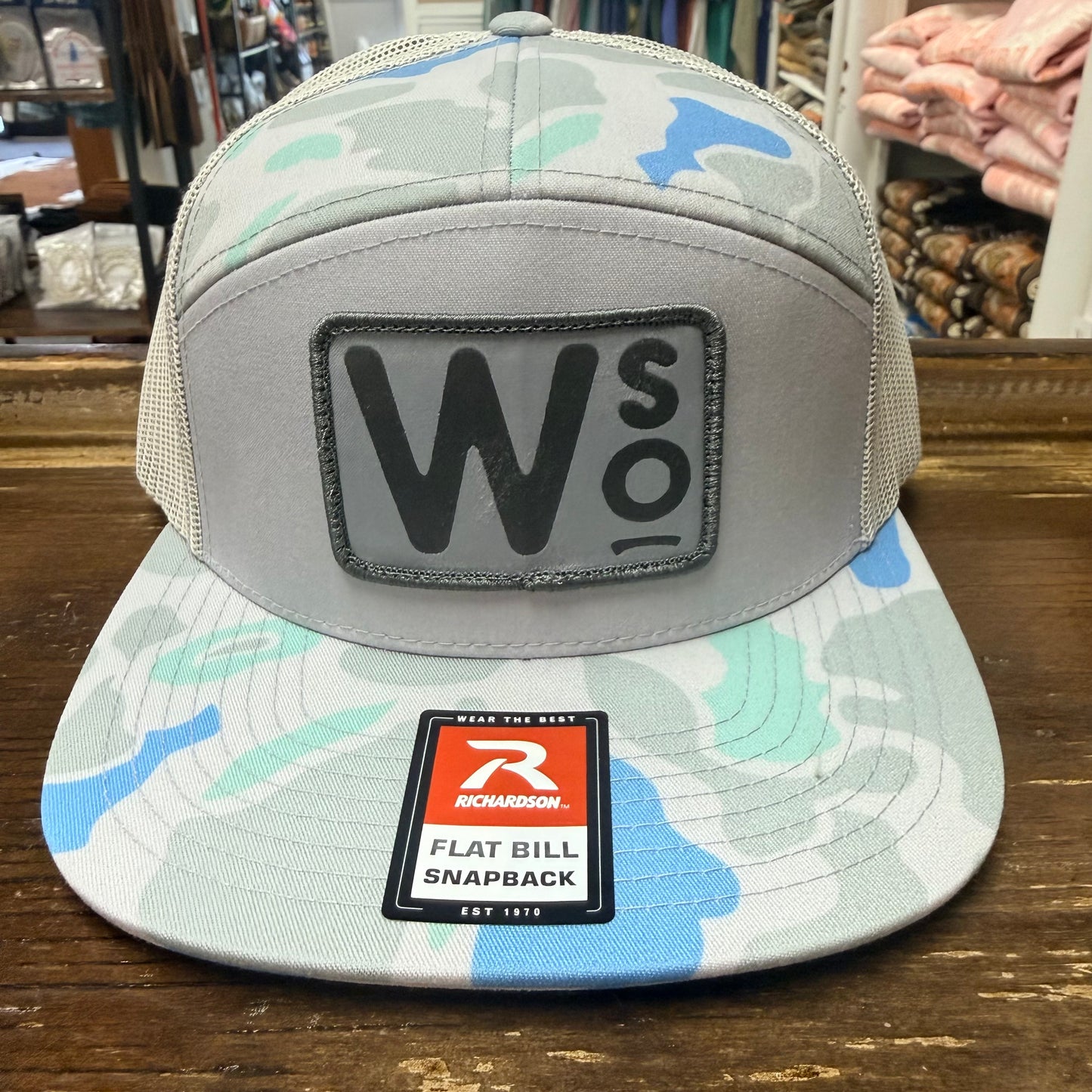 WSO Aqua Camo Flat Bill Hat