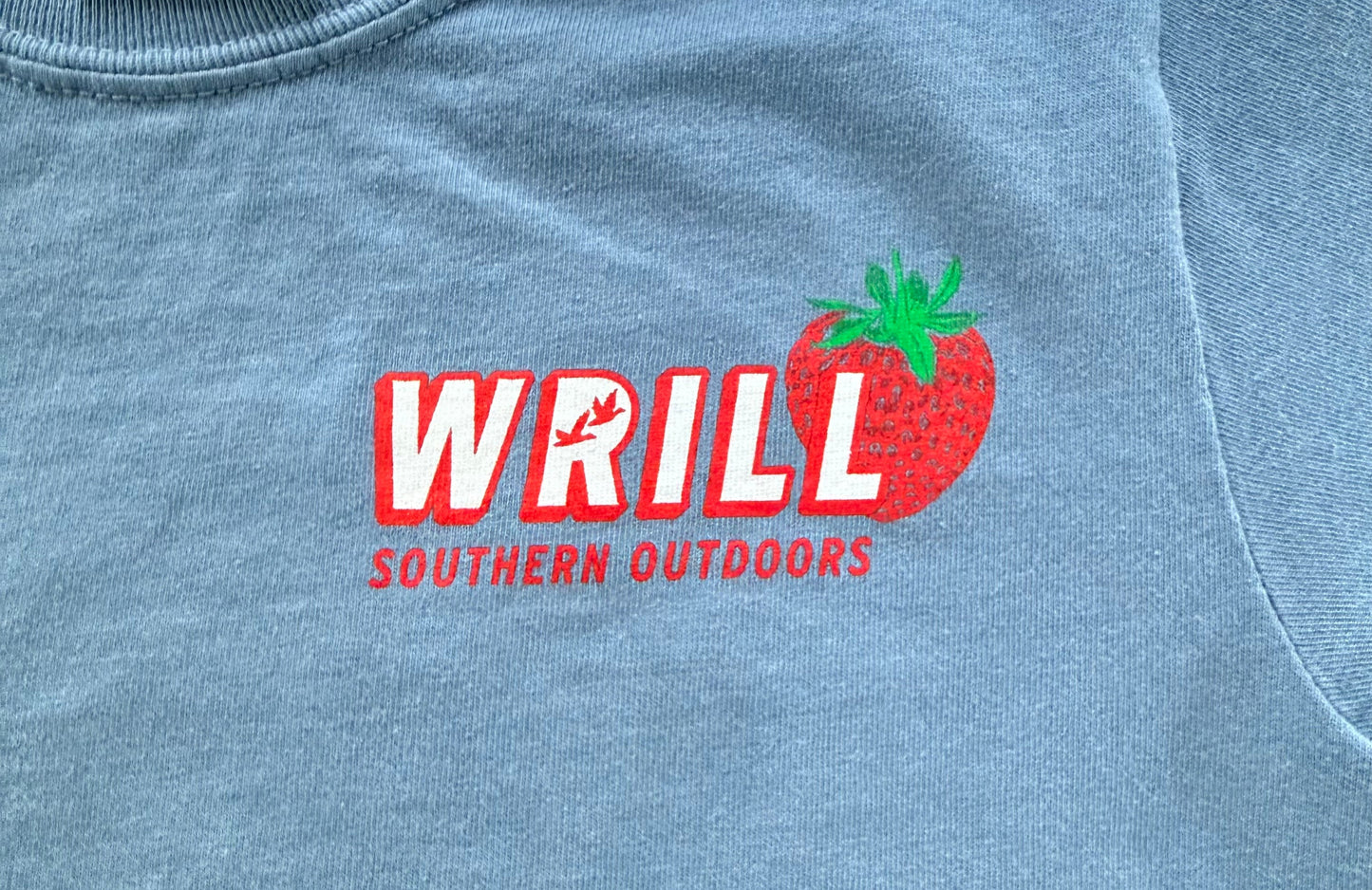 Wrill Blue Denim Strawberry Adult T-Shirt