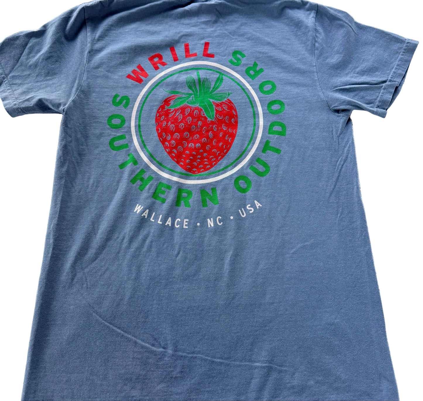 Wrill Blue Denim Strawberry Adult T-Shirt