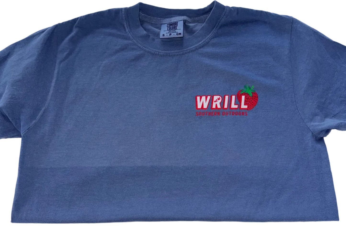 Wrill Blue Denim Strawberry Adult T-Shirt