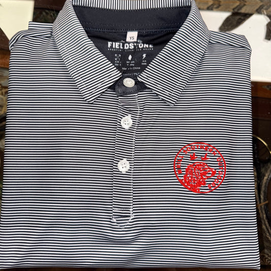 Fieldstone WSO Black/White Youth Polo