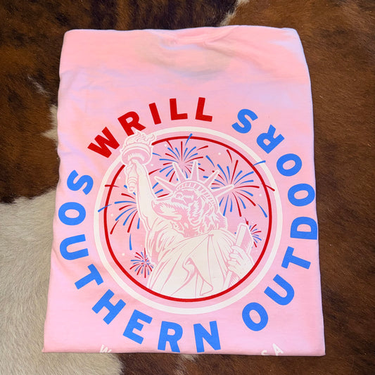 Wrill Statue Of Riggy Pink T-Shirt