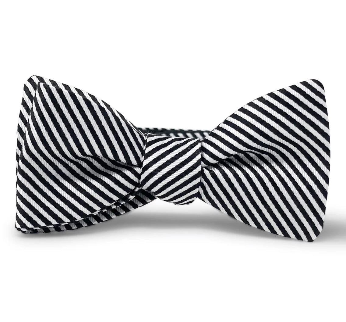 Collard Greens Signature Stripe Black and White Bowtie