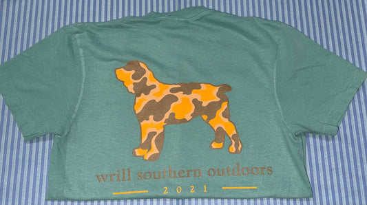 Wrill Light Green Orange Camo T-Shirt