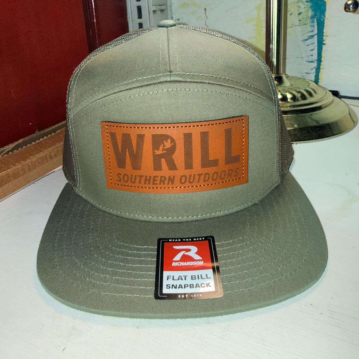 Wrill Green Leather Patch Hat