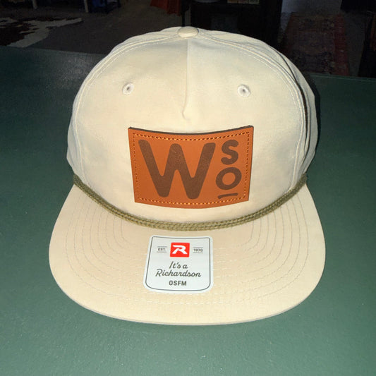 WSO Khaki Leather Patch Rope Hat