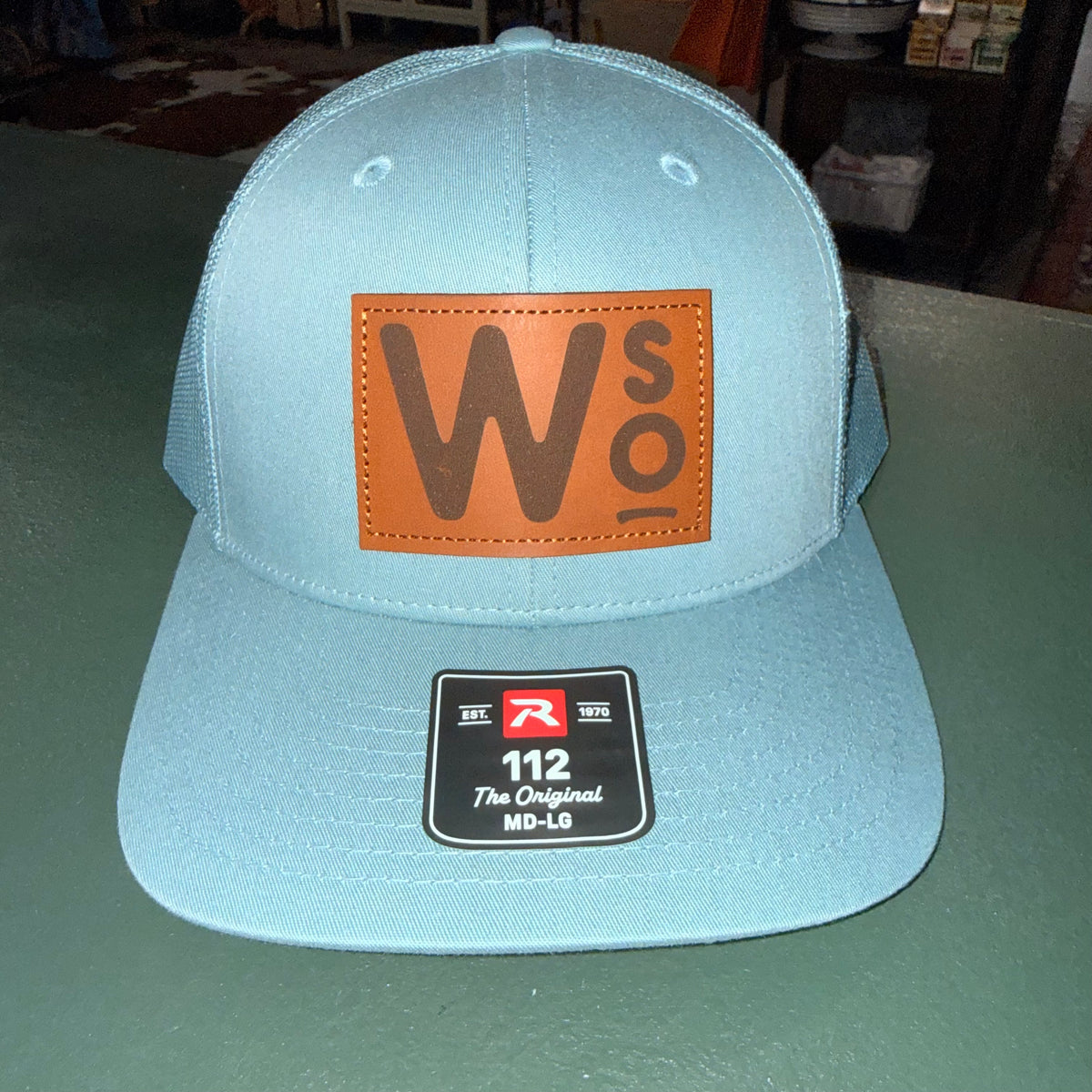 WSO Smoke Blue Leather Patch Hat