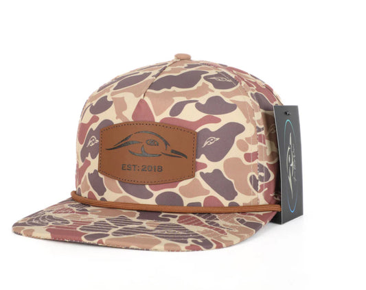 AFW Leather Patch Brown Old School Camo Vintage Rope Old School Hat
