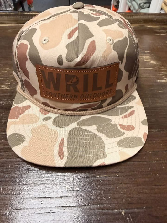 Wrill Old School Camo Leather Patch Rope Hat