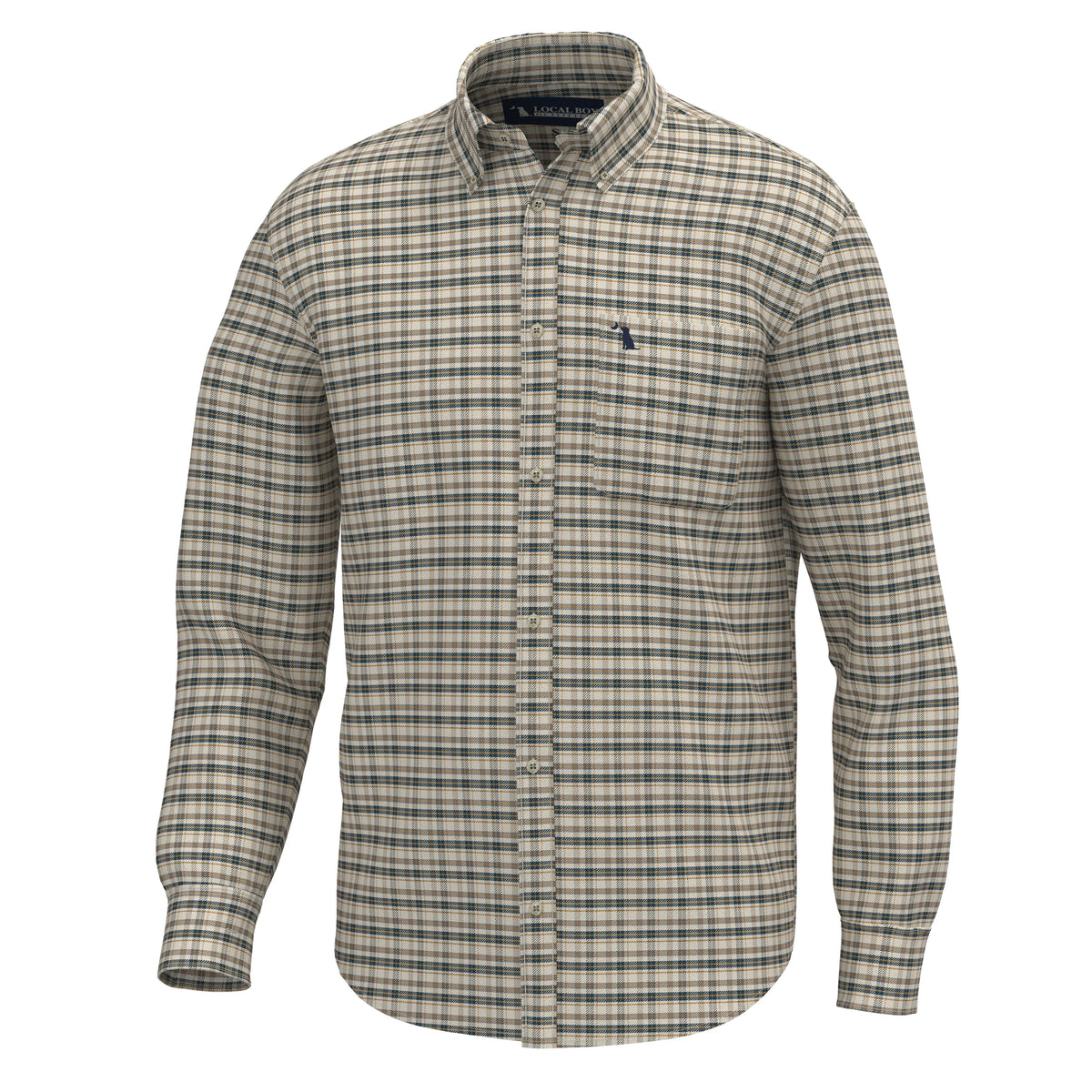Local Boy Scott Dress Shirt- Sand/Rust/Navy